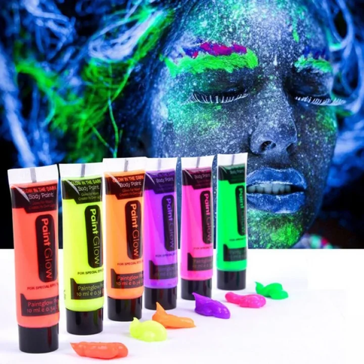 Mey İthalat® Glow Stick Boya Fosforlu Krem Boya 12 Adet