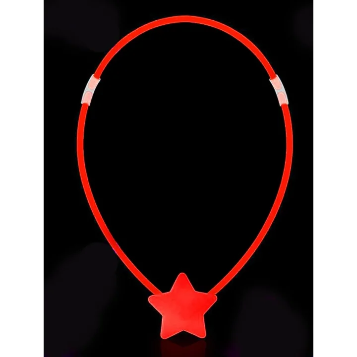 Mey İthalat® Glow Stick Yıldız Kolye - Glow Kolye - Glow Stick Partisi Yıldız Kolye 6 Adet