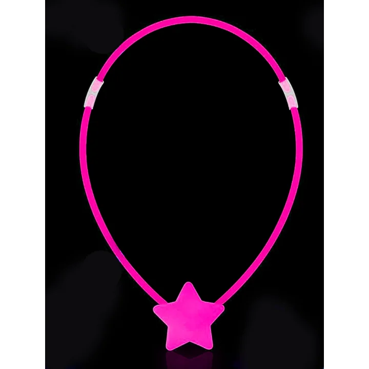 Mey İthalat® Glow  Yıldız Kolye - Glow Kolye - Glow Partisi Yıldız Kolye 6 Adet