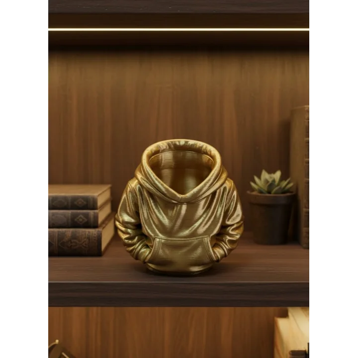 Mey İthalat® Gold Hoodie Kalemlik 10x10 cm Masa Üstü Düzenleyici