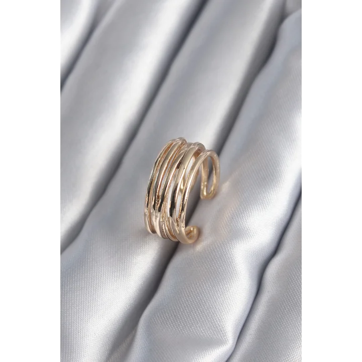 Mey İthalat® Gold Renk Ayarlanabilir Kadın Yüzük