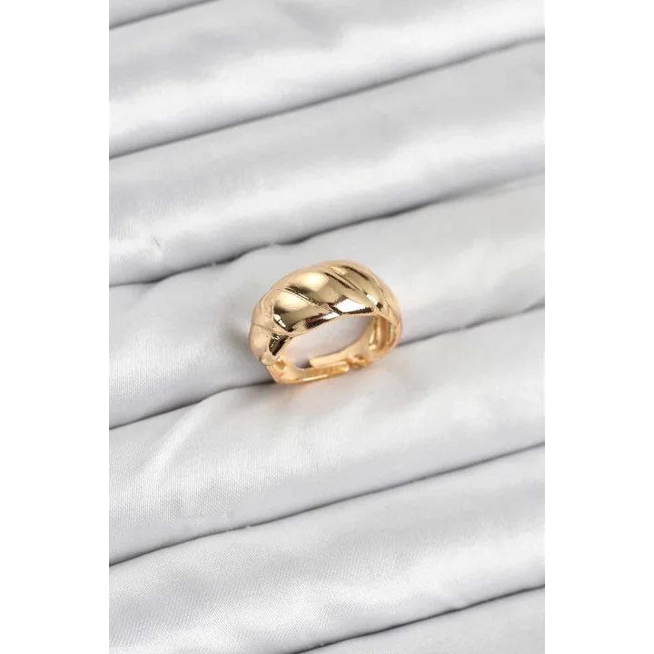 Mey İthalat® Gold Renk Bombeli Sarmal Yüzük