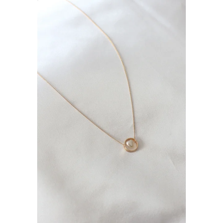 Mey İthalat® Gold Renk Minimal Kalp Figür Kadın Kolye