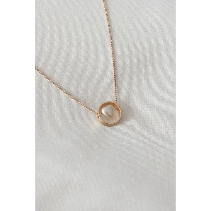 Mey İthalat® Gold Renk Minimal Kalp Figür Kadın Kolye