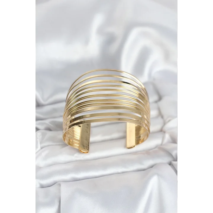 Mey İthalat® Gold Renk Pirinç Kaburga Model Kadın Bileklik