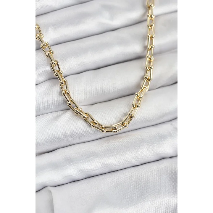 Mey İthalat® Gold Renk Pirinç Tifani Model Kadın Kolye