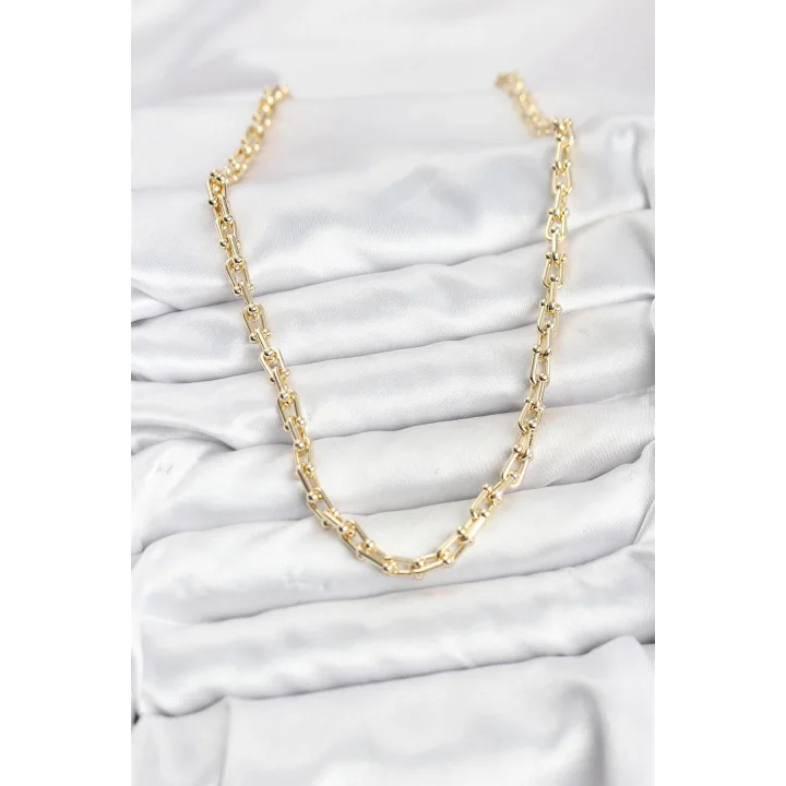 Mey İthalat® Gold Renk Pirinç Tifani Model Kadın Kolye