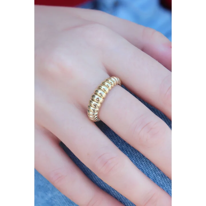 Mey İthalat® Gold Renk Sarmal Model Kadın Yüzük