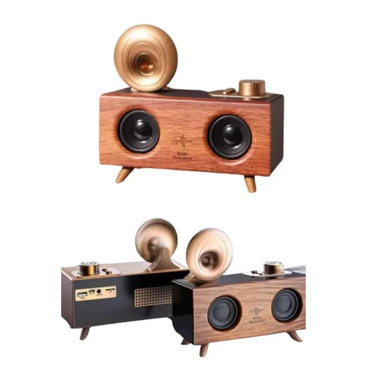 Mey İthalat® Gramafon Nostaljik Radyo Yüksek Ses Kalitesi USB TF Kart Aux