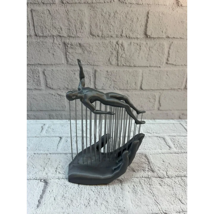 Mey İthalat® Gri El İnsan Figürü Minimal ve Anlamlı Dekoratif Biblo Modern Ev Dekorasyonu