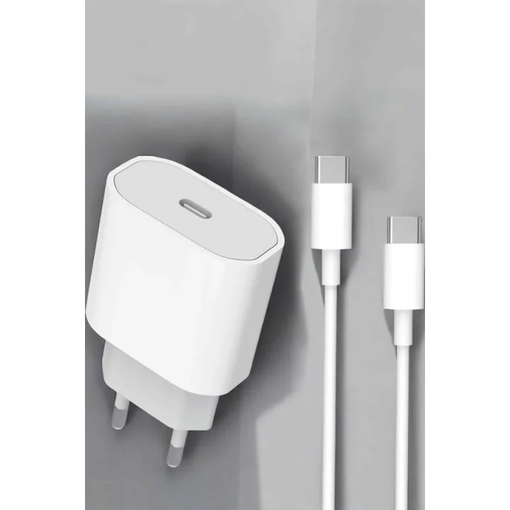 Mey İthalat® Güç Adaptörü ve Kablosu Şarj Aleti 15/15 Pro Max Uyumlu Hızlı Şarj