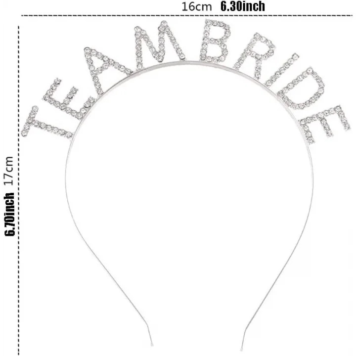 Mey İthalat® Gümüş Kaplama Kristal Taşlı Team Bride Taç 16x17 cm