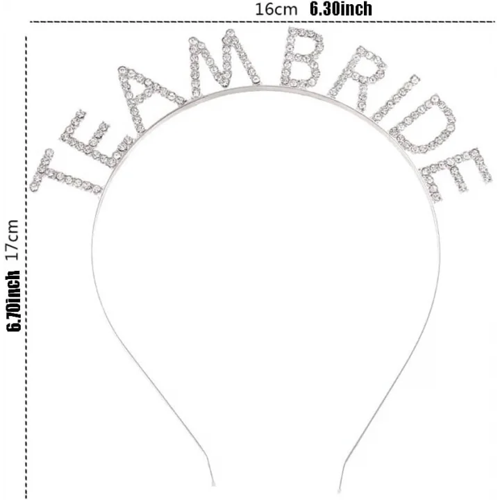 Mey İthalat® Gümüş Kaplama Kristal Taşlı Team Bride Taç 16x17 cm