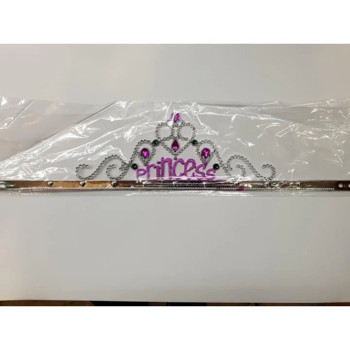 Mey İthalat® Gümüş Renk Prenses Yazılı Parti Tacı 60 cm