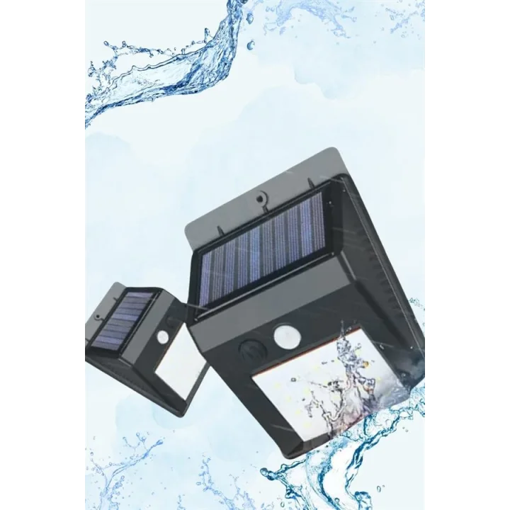 Mey İthalat® Güneş Enerjili Sensörlü Duvar Lambası Bahçe Lamba Suya Dayanıklı Bahçe Aydınlatma