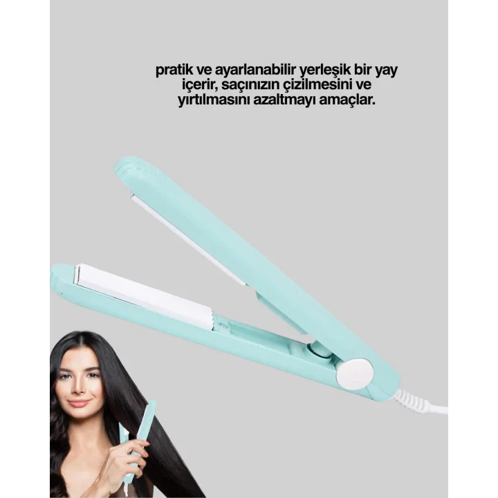 Mey İthalat® Hafif ve Taşınabilir Seramik Kısa Saç Maşası – Seyahate Uygun Ergonomik ve Güvenli Tasarım