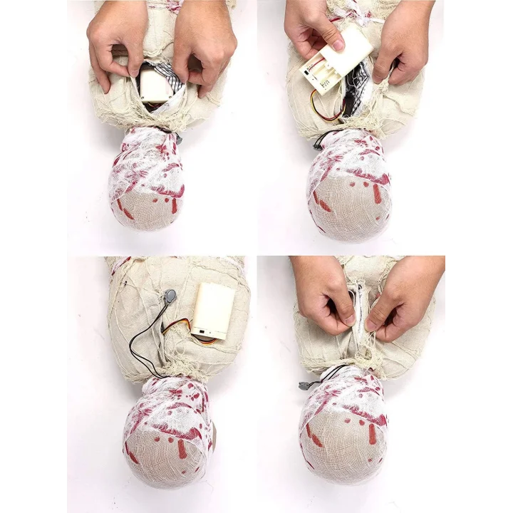 Mey İthalat® Halloween Sensörlü Işıklı Hareketli Mumya 25x75 cm