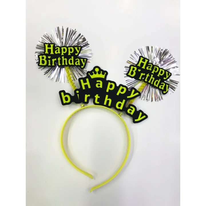 Mey İthalat® Happy Birthday Neon Renk Doğum Günü Tacı 12 Adet