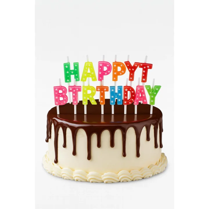 Mey İthalat® Happy Birthday Renkli Mum