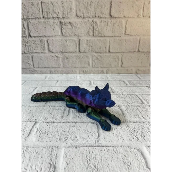 Mey İthalat® Hareketli Kurt Rainbow dekoratif esnek figür 10x24 cm