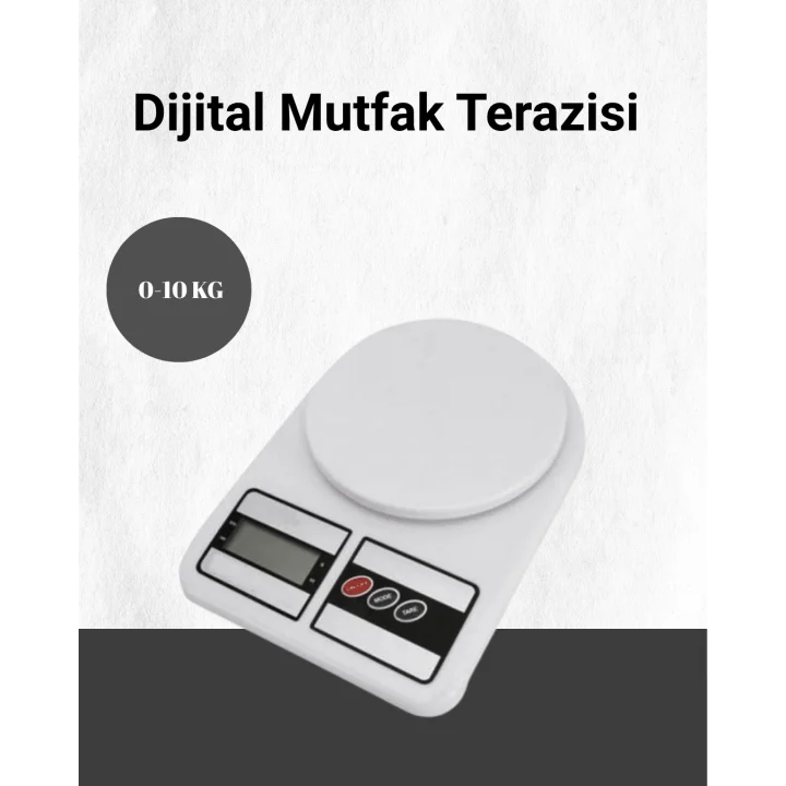 Mey İthalat® Hassas Ölçüm İçin Dijital Mutfak Tartısı – 10 Kg Kapasiteli