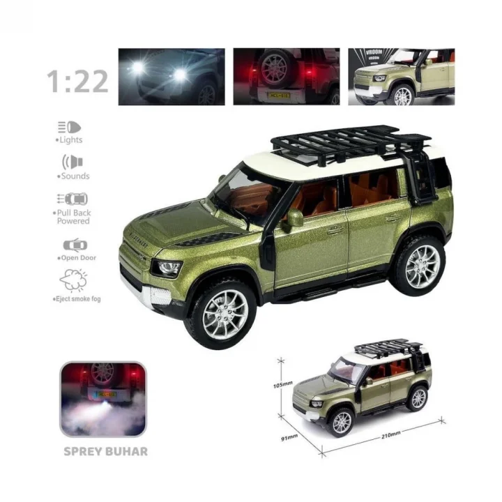 Mey İthalat® HCL-510A Çek Bırak 1:22 Sesli Ve Işıklı Buharlı DF Metal Jeep