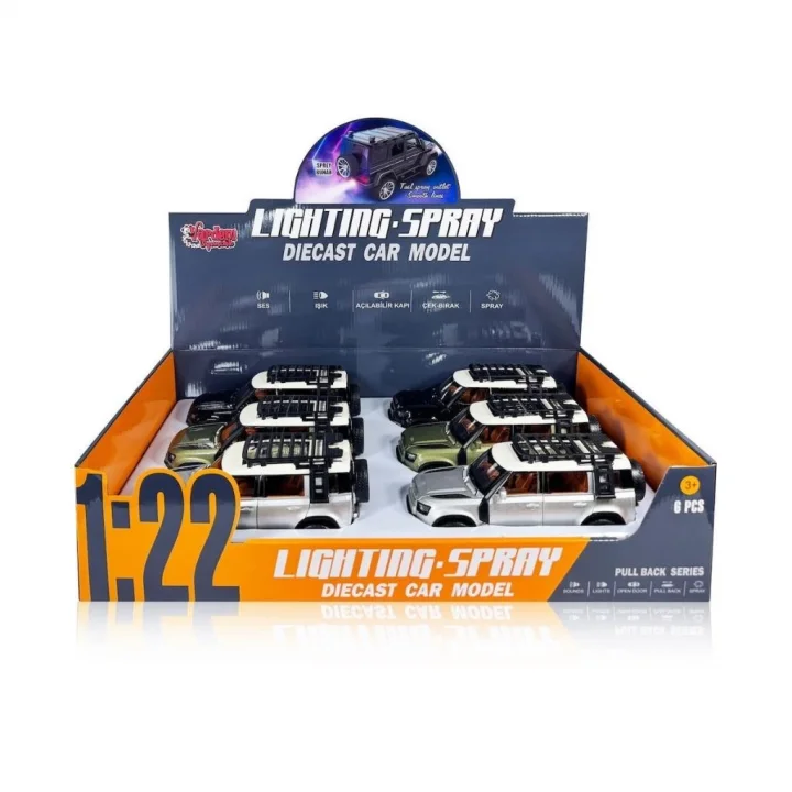 Mey İthalat® HCL-510A Çek Bırak 1:22 Sesli Ve Işıklı Buharlı DF Metal Jeep