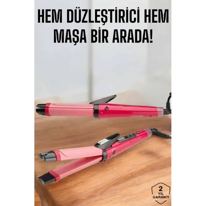 Mey İthalat® Hem Düzleştirici Hem Maşa Saç Şekillendirici