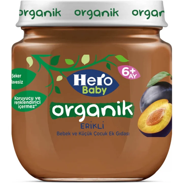 Mey İthalat®   Organik Erik Püresi Kavanoz Mama 120 Gr