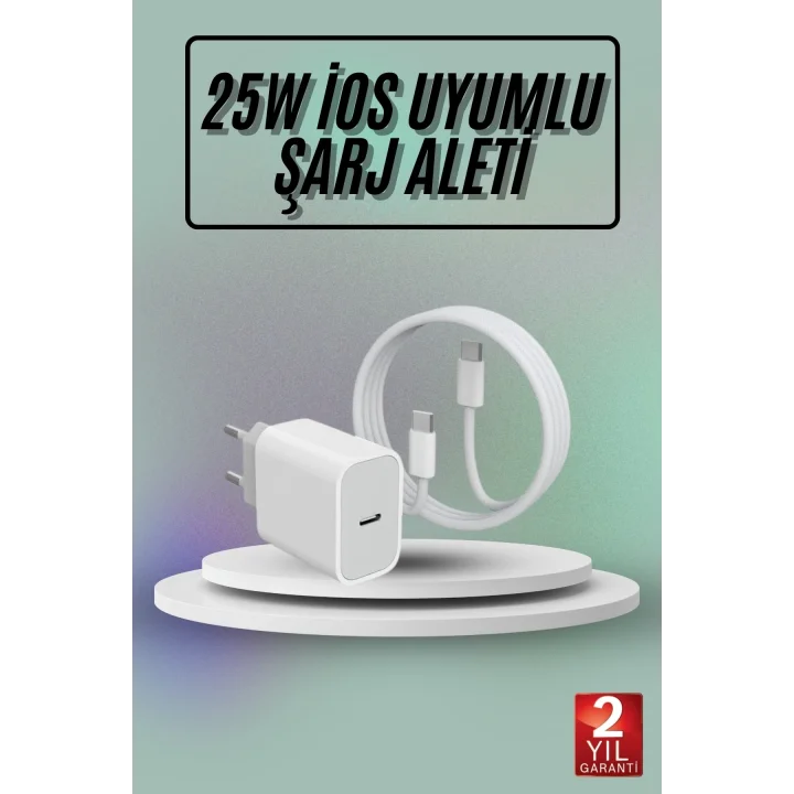 Mey İthalat® Hızlı Şarj Güç Adaptörü Şarj Aleti İOS Uyumlu 15/Pro/Pro Max