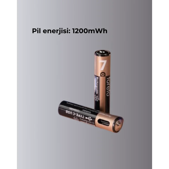 Mey İthalat® Hızlı Şarj Teknolojili USB Şarjlı AAA Pil – 40 Dakikada Tam Şarj