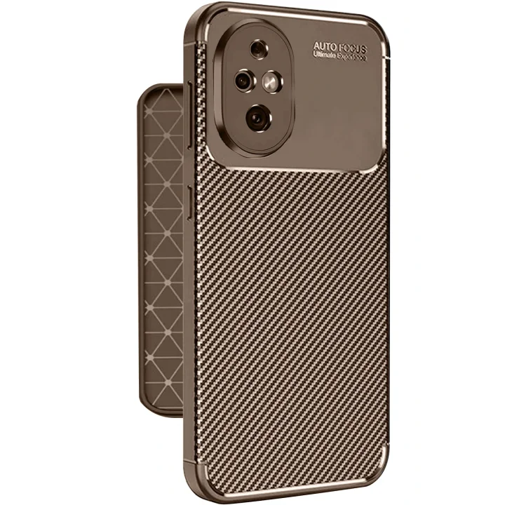 Mey İthalat®  Honor 200 Kılıf Auto Focus Karbon Kapak - Kahverengi