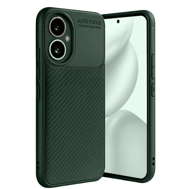 Mey İthalat®  Honor 400 Kılıf Auto Focus Karbon Kapak - Koyu Yeşil