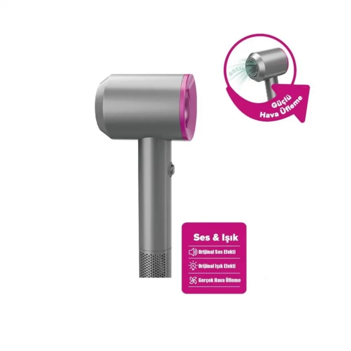 Mey İthalat® HUA-1019 Sesli ve Işıklı 2IN1 Lüks Saç Şekillendirici Set -Vardem Oyuncak