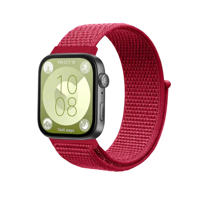 Mey İthalat®  Huawei Fit 4 Hasırlı Cırtcırtlı Kordon - Kırmızı