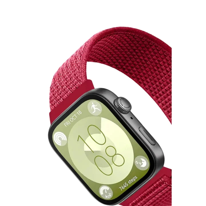 Mey İthalat®  Huawei Fit 4 Hasırlı Cırtcırtlı Kordon - Kırmızı