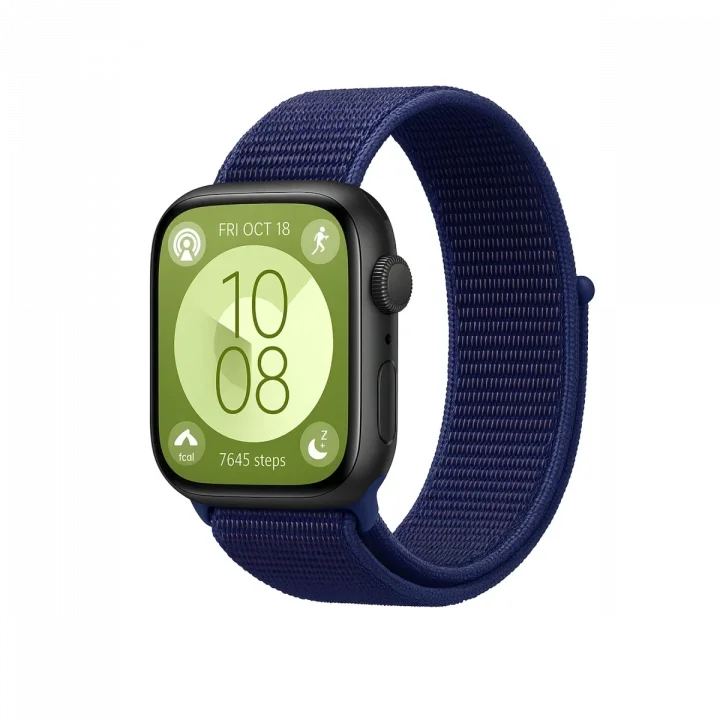 Mey İthalat®  Huawei Fit 4 Hasırlı Cırtcırtlı Kordon - Lacivert-Mürdüm