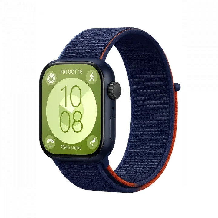 Mey İthalat®  Huawei Fit 4 Hasırlı Cırtcırtlı Kordon - Lacivert-Turuncu
