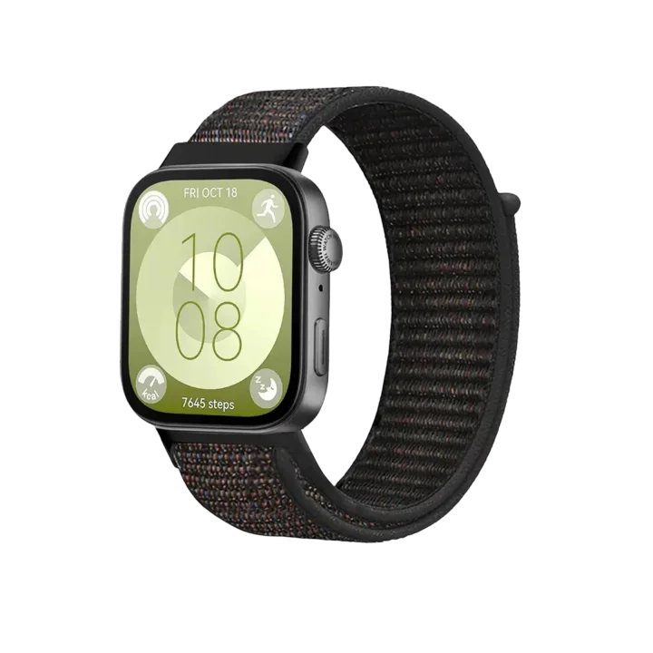 Mey İthalat®  Huawei Fit 4 Hasırlı Cırtcırtlı Kordon - Siyah