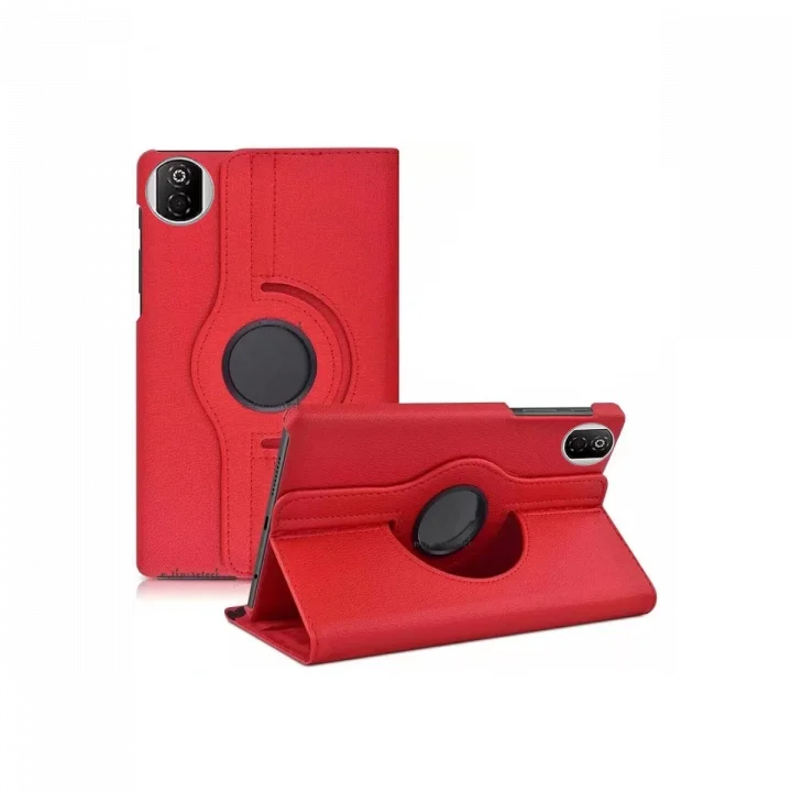 Mey İthalat®  Huawei Honor Pad X7 360 Tablet Deri Kılıf - Kırmızı