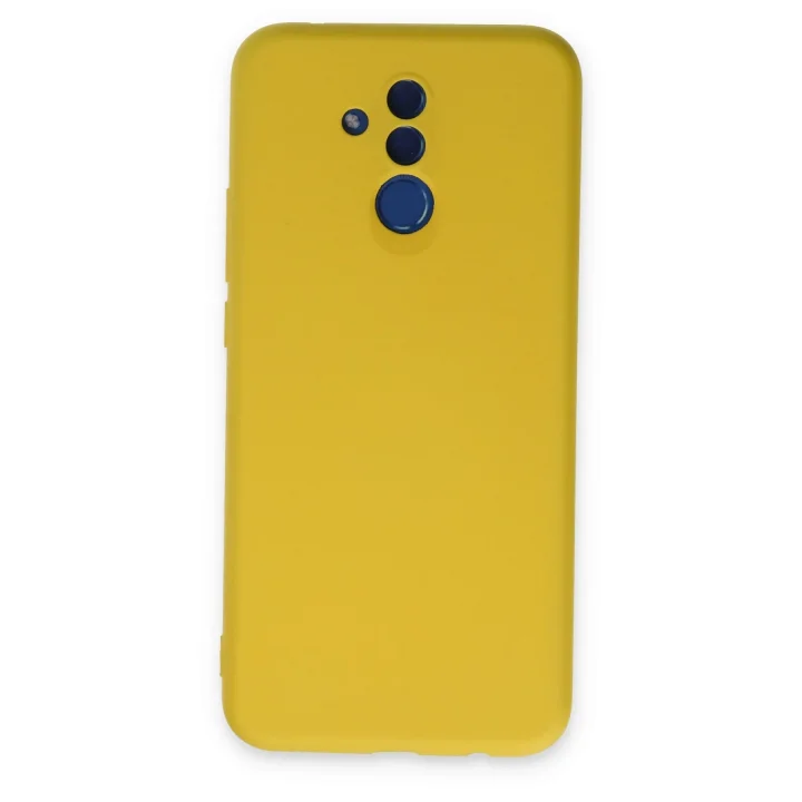 Mey İthalat®  Huawei Mate 20 Lite Kılıf Nano içi Kadife Silikon - Sarı