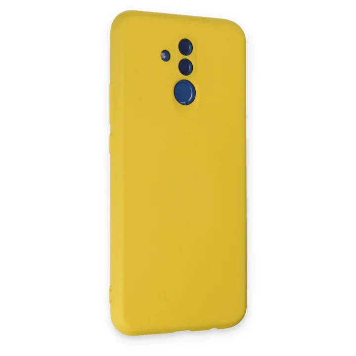 Mey İthalat®  Huawei Mate 20 Lite Kılıf Nano içi Kadife Silikon - Sarı