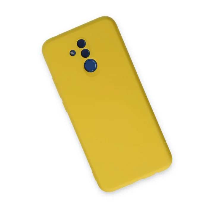 Mey İthalat®  Huawei Mate 20 Lite Kılıf Nano içi Kadife Silikon - Sarı