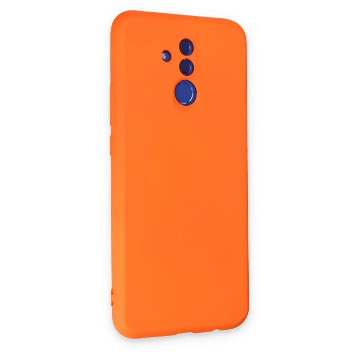 Mey İthalat®  Huawei Mate 20 Lite Kılıf Nano içi Kadife Silikon - Turuncu