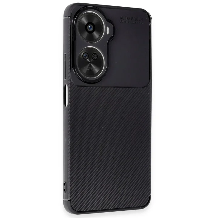 Mey İthalat®  Huawei Nova 12 SE Kılıf Auto Focus Karbon Kapak - Siyah