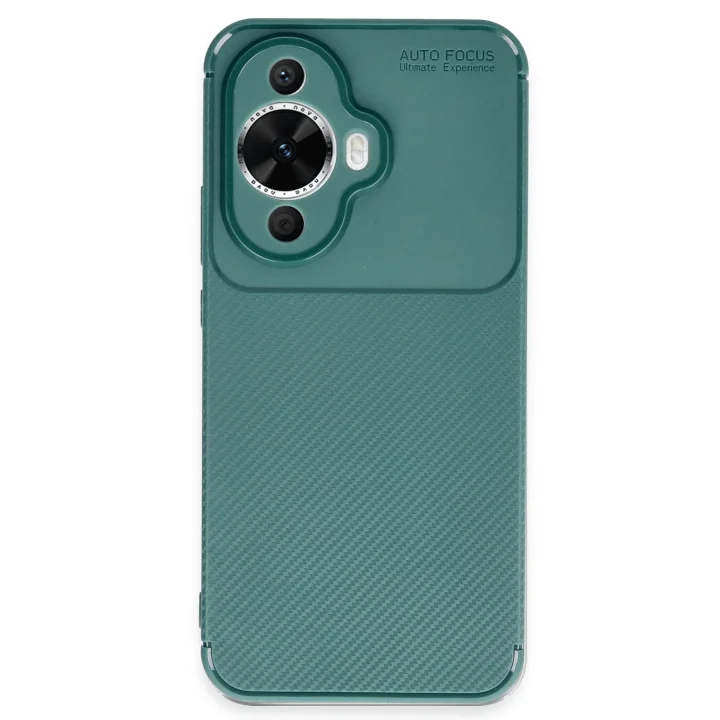 Mey İthalat®  Huawei Nova 12S Kılıf Auto Focus Karbon Kapak - Koyu Yeşil
