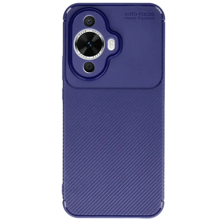 Mey İthalat®  Huawei Nova 12S Kılıf Auto Focus Karbon Kapak - Lacivert