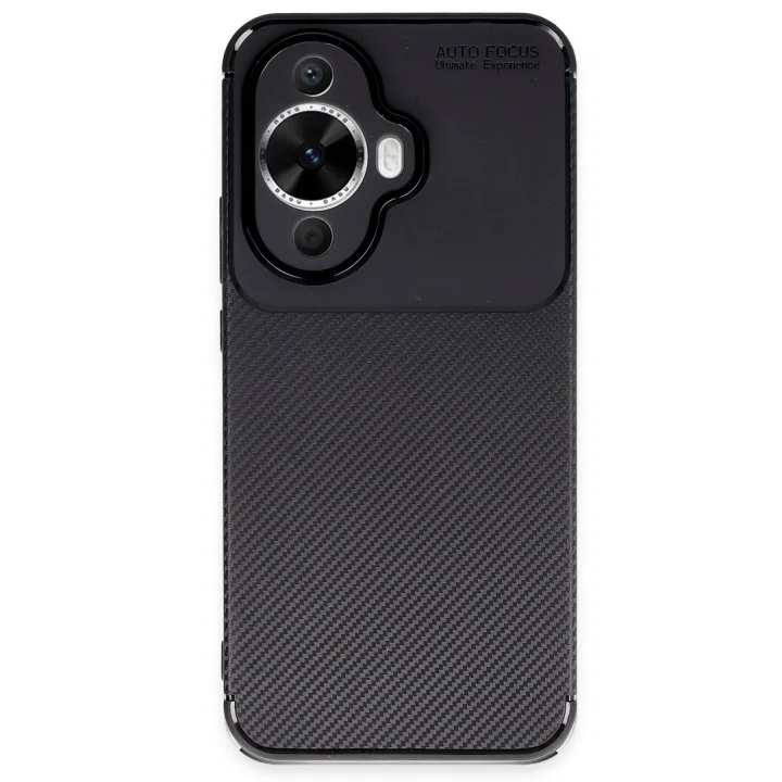 Mey İthalat®  Huawei Nova 12S Kılıf Auto Focus Karbon Kapak - Siyah