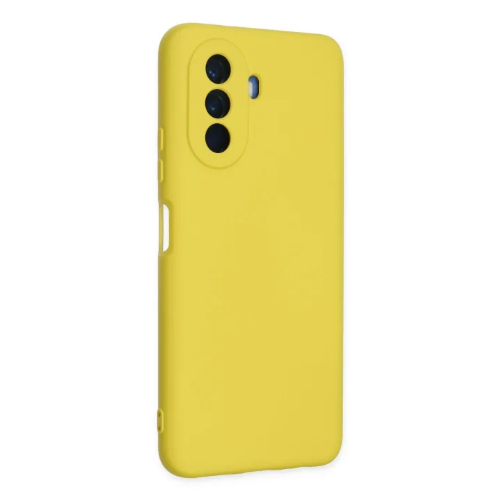 Mey İthalat®  Huawei Nova Y70 Kılıf Nano içi Kadife Silikon - Sarı
