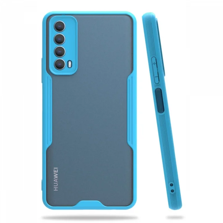 Mey İthalat®  Huawei P Smart 2021 Kılıf Platin Silikon - Mavi